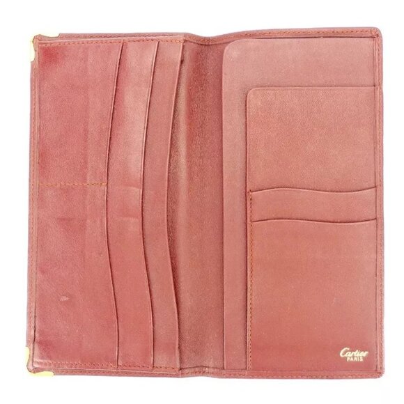 Cartier length wallet mast line Bordeaux leather Authentic used - Picture 5 of 16